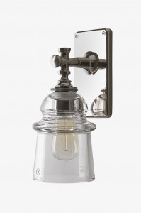 WLLT01 Настенный одноручный бра Watt с простым стеклянным плафоном Waterworks