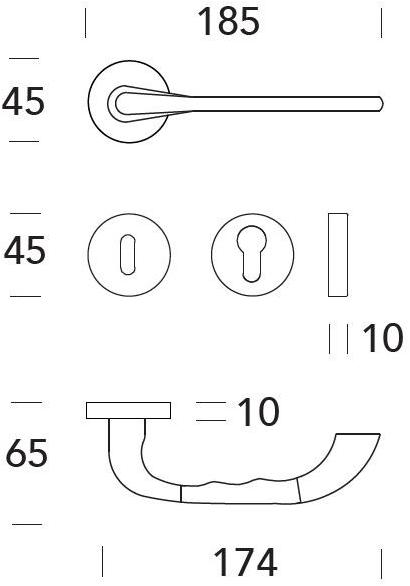 Reguitti Ручка из латуни на розетке Public A175mr41635 - Вид №2