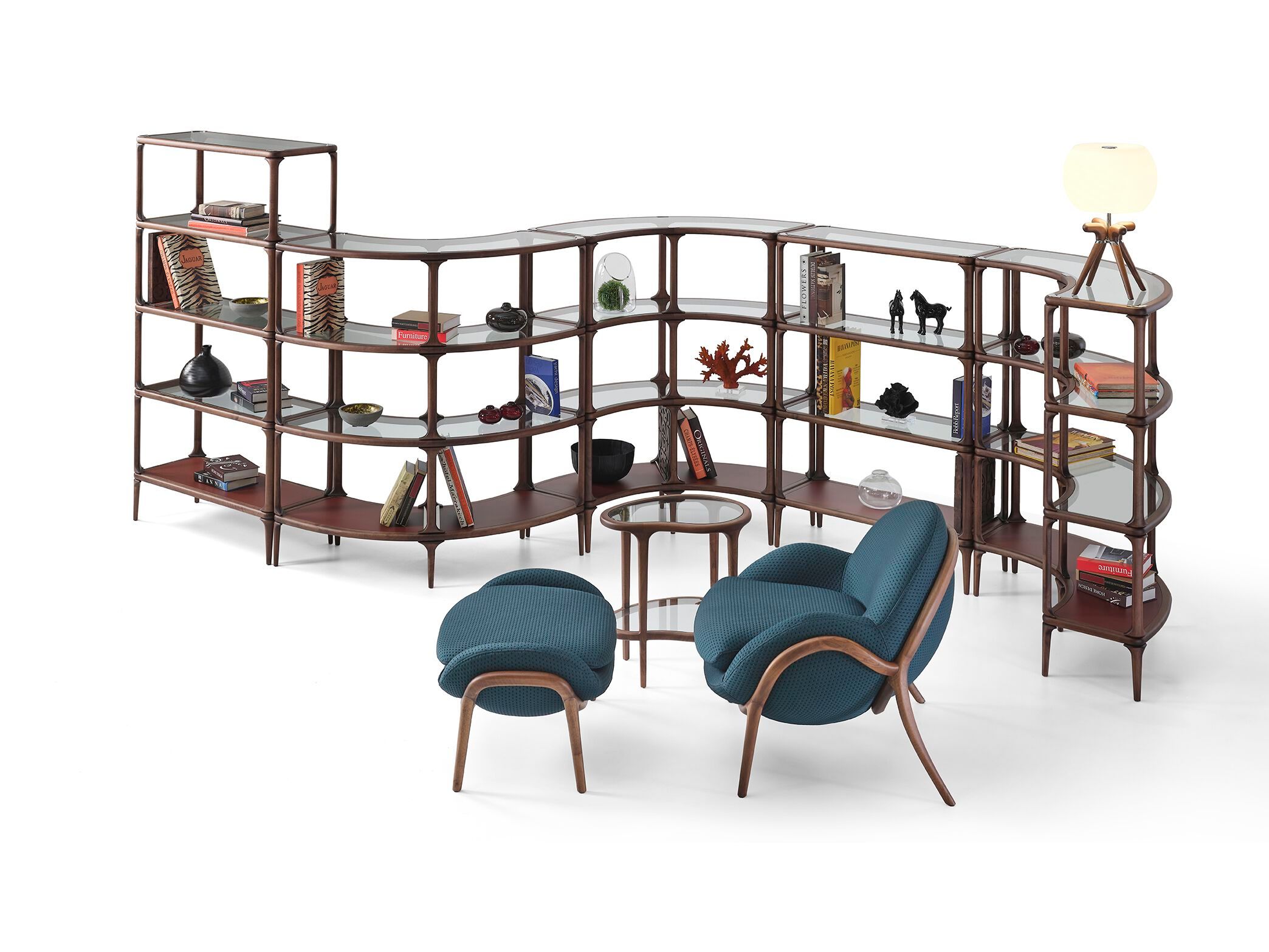 Модульная деревянная и стеклянная полка Mobi CANYON ARCH-00107881