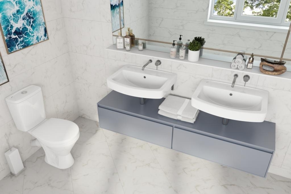 Ока, Умывальник Подвесная раковина настенная прямоугольная ROSA ОКА белая - Вид №2