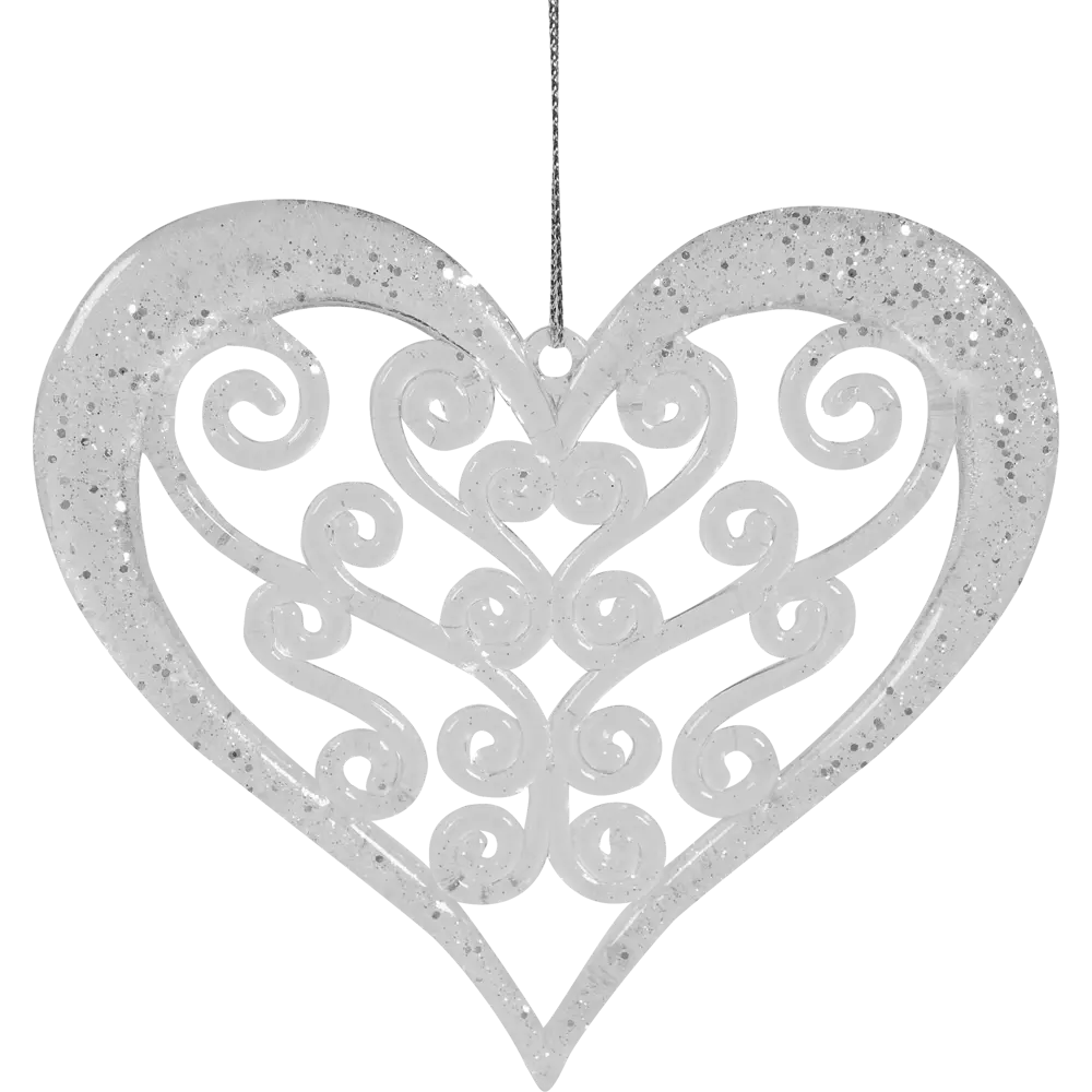 Ёлочное украшение «Сердце» 12 см, цвет белый Santreyd STLM-2028067