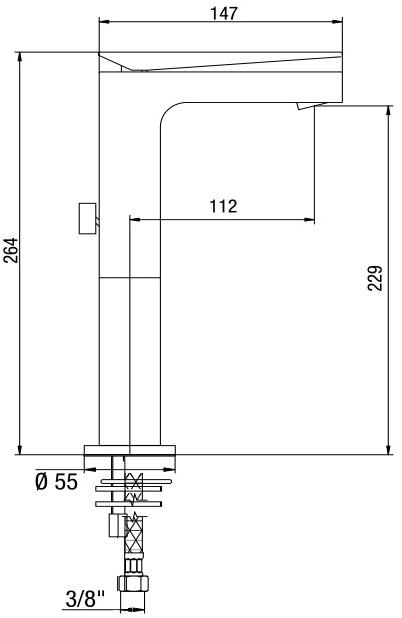0AM00493JA00 Beam Смеситель для раковины высокий без д/к, хром Jacuzzi - Вид №2