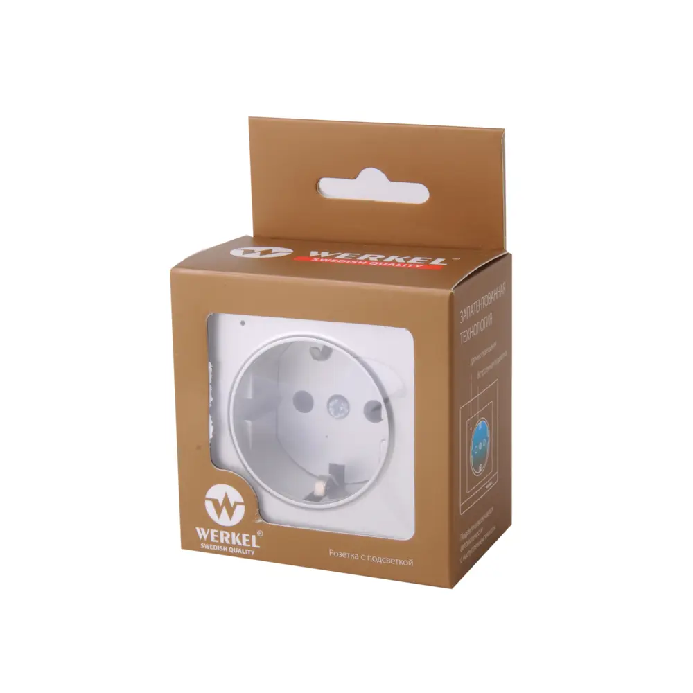 Розетка Werkel с подсветкой цвет серебряный Встраиваемые механизмы STLM-2133835 - Вид №3