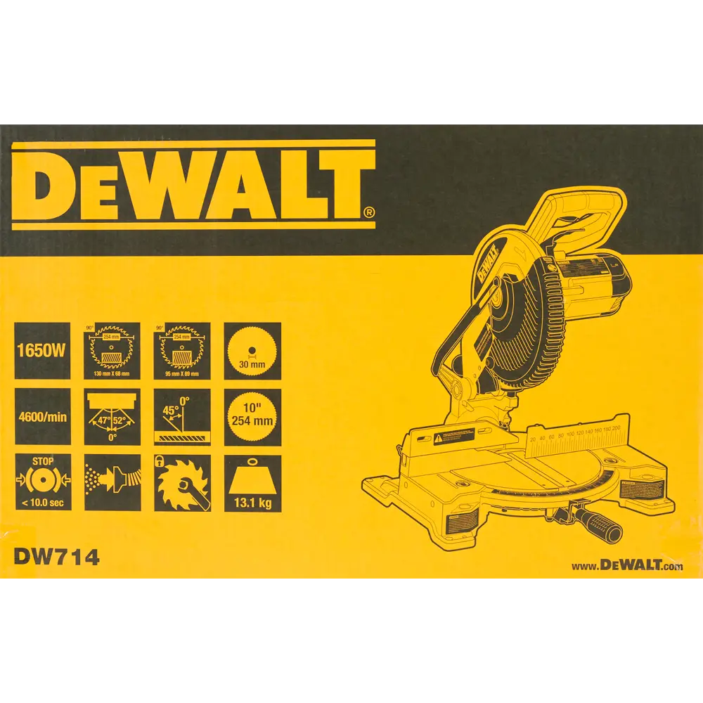 Пила торцовочная Dewalt DW714-KS, 1650 Вт, 254 мм 82174325 STLM-2167508  - Вид №7