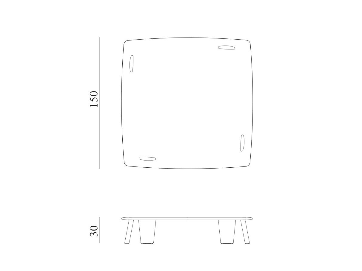 Мраморный квадратный низкий садовый столик Exteta 10th ARCH-00139494 - Вид №3