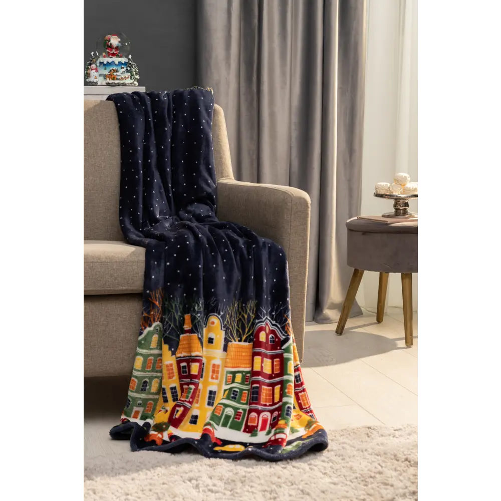 Плед Рождественский город 150x200 см микрофибра разноцветный Ardenza Новогодняя STLM-2160064 - Вид №4