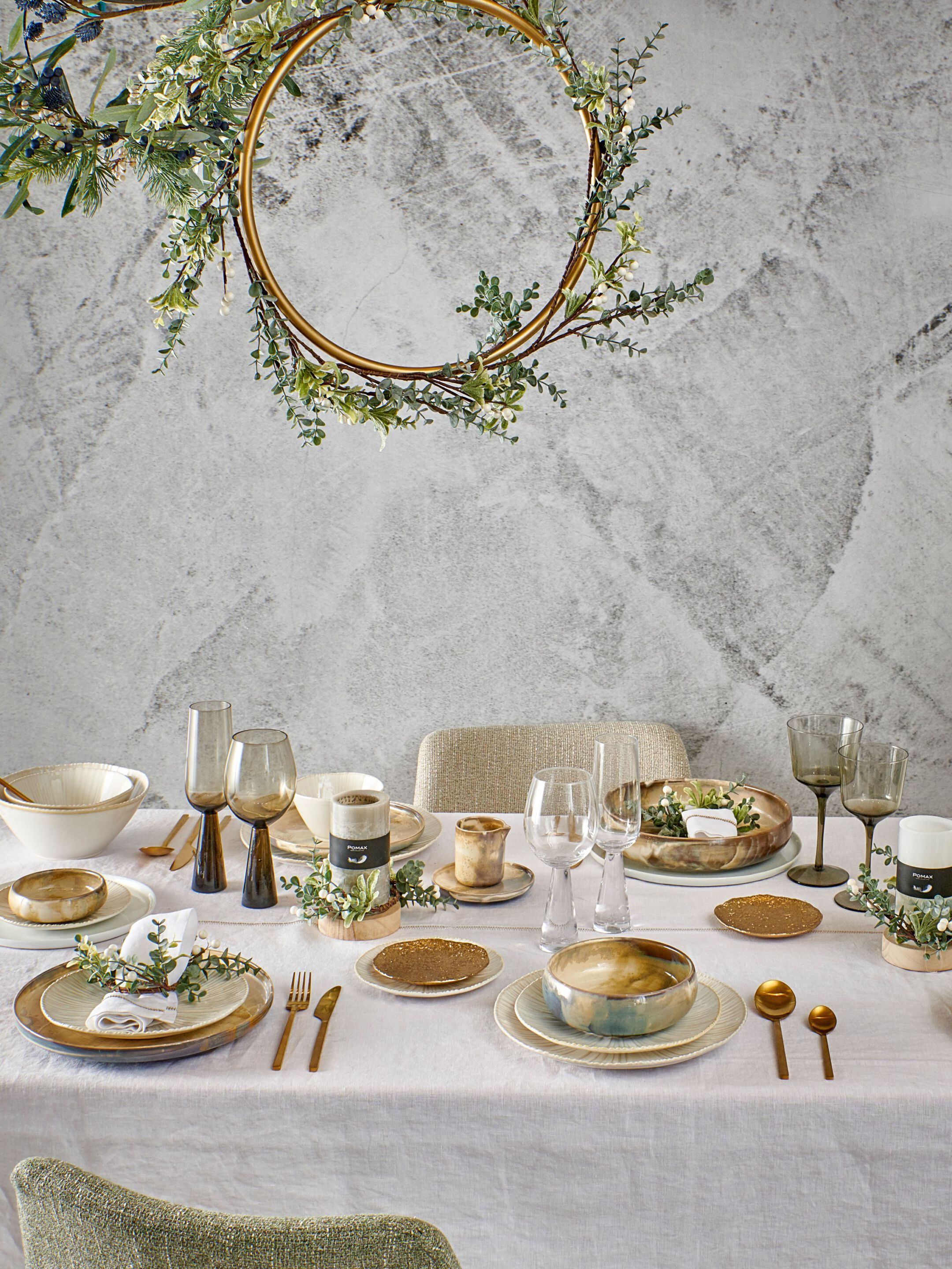 Фарфоровая круглая плоская тарелка POMAX Mysa ARCH-00110032 - Вид №2