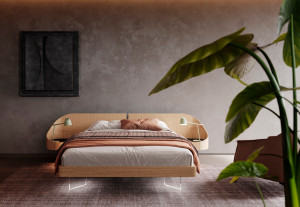 Двуспальная кровать со встроенными тумбочками