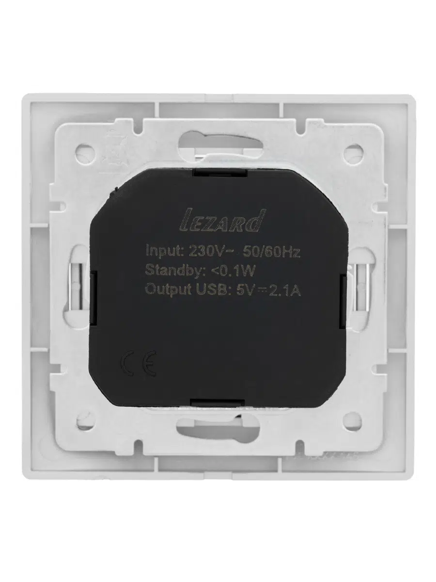 MIRA Розетка сз + USB разъём серебро LEZARD 701-1010-181 - Вид №3