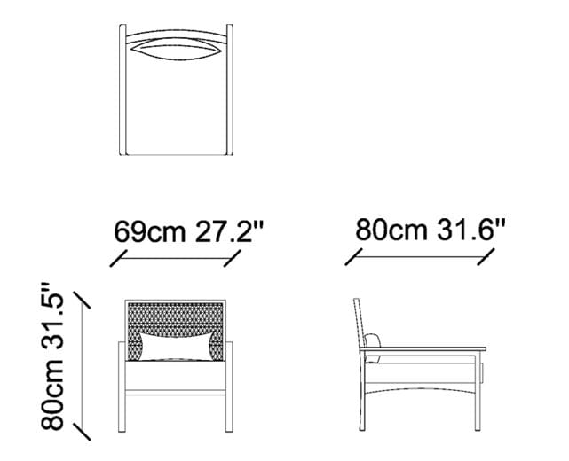 Деревянное и плетеное кресло с подлокотниками NDESIGN глина ARCH-00034454 - Вид №5