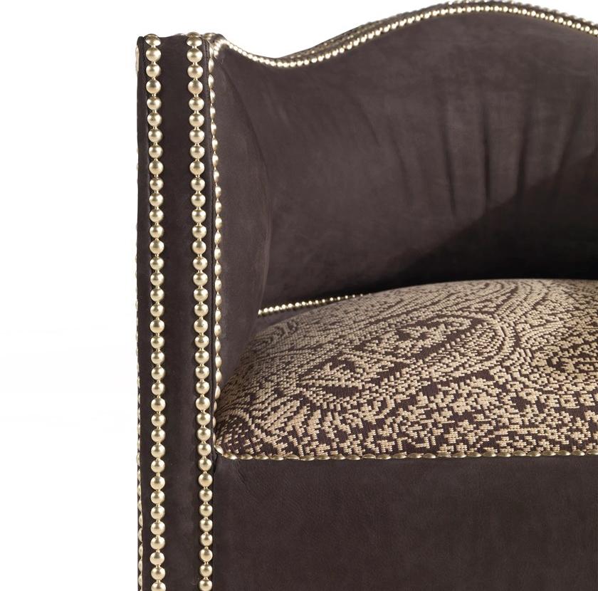 ETRO Home Interiors Мягкое кресло с подлокотниками из нубука и ткани  E.nub.221.a  - Вид №2
