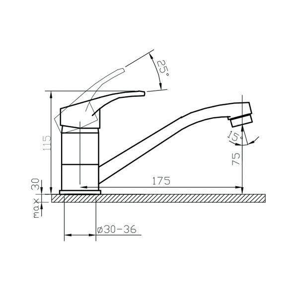 35-02 Young  Смеситель для кухни  ARGO kran 3502young - Вид №1