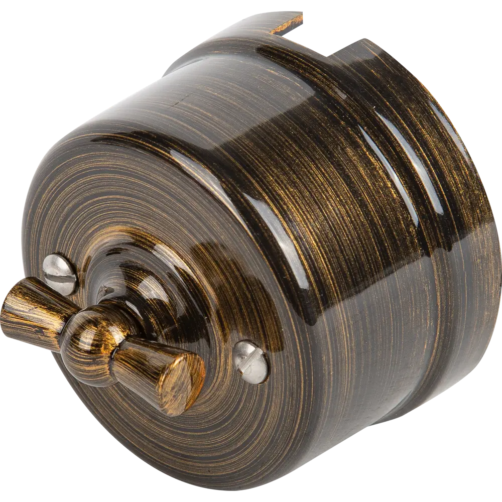 Выключатель накладной Electraline 2 клавиши цвет бронза Ретро STLM-2006389