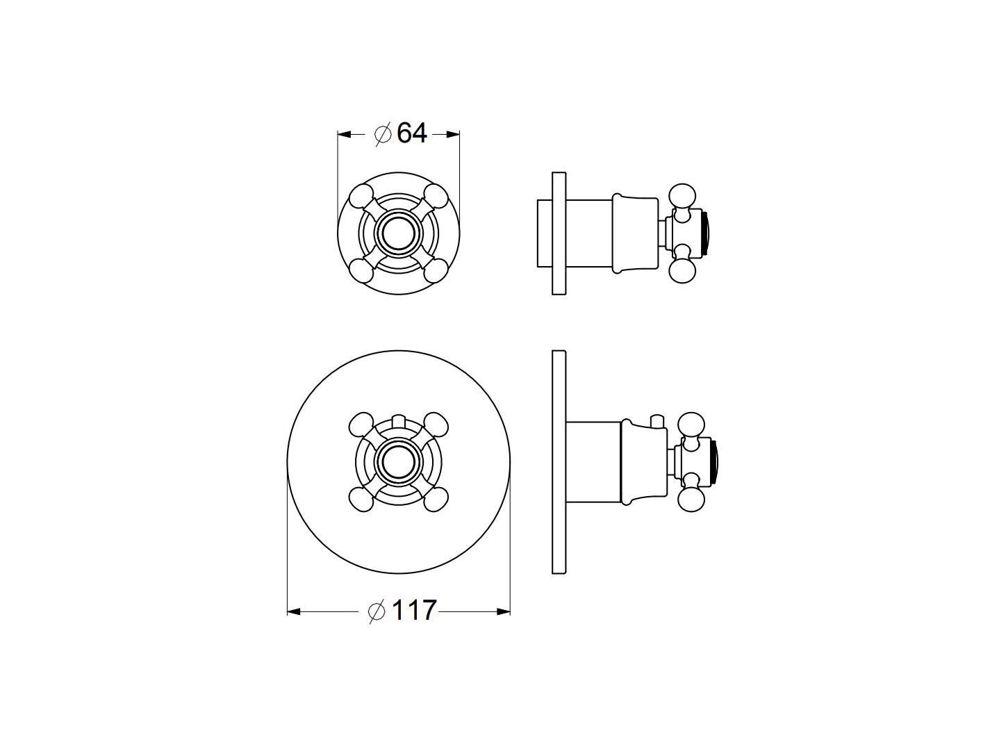 Термостатический смеситель для душа GUGLIELMI RUBINETTERIE классическая ARCH-00135740 - Вид №2
