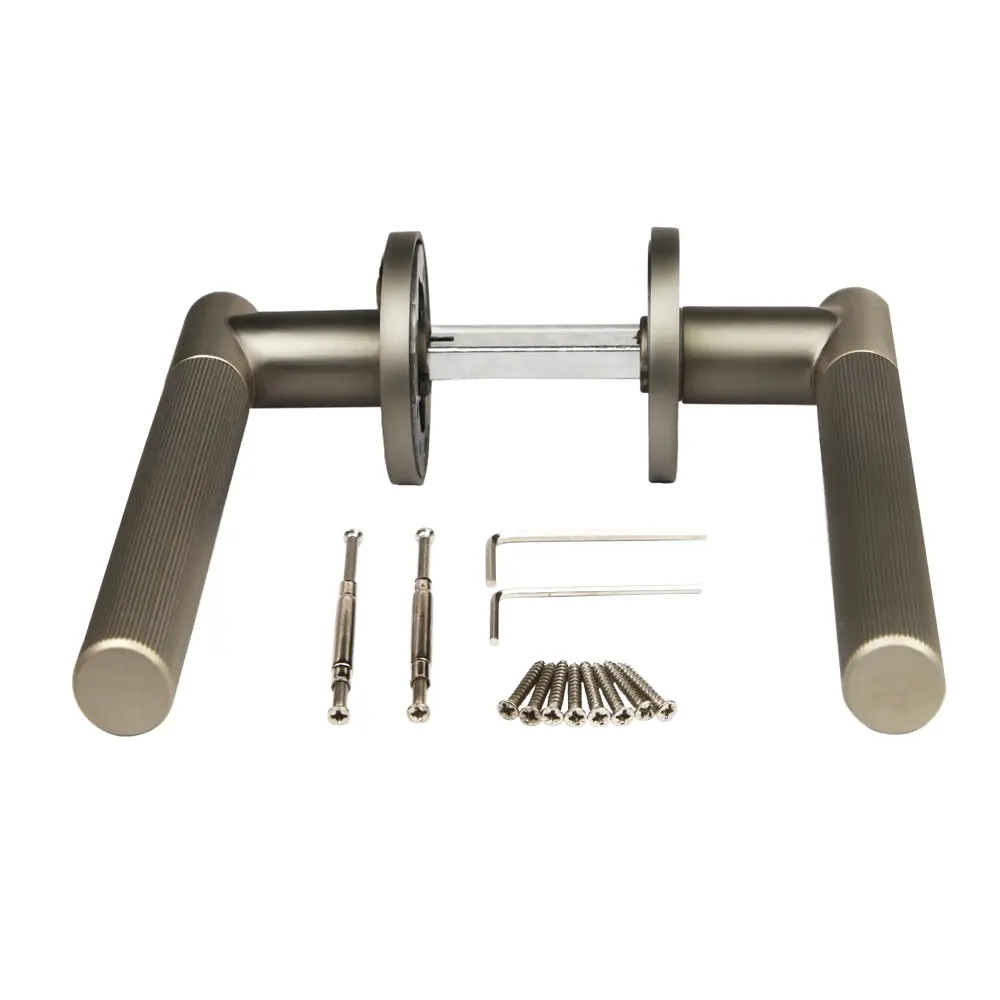 Дверная ручка на розетке KREAFORTA Норбо без запирания цвет никель STLM-2029433 - Вид №2