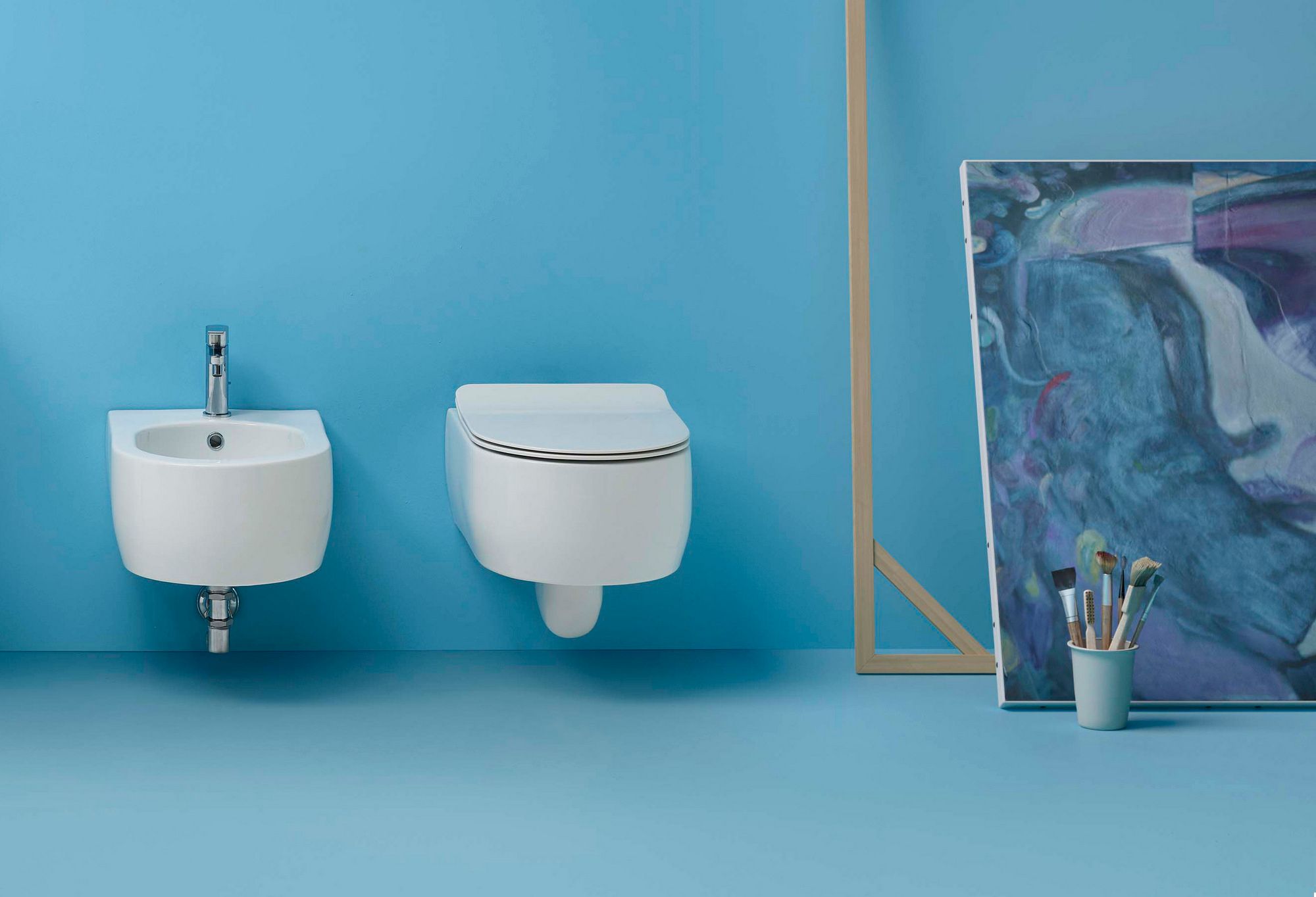 Керамический компактный подвесной туалет Kerasan Flo ARCH-00035780 - Вид №1