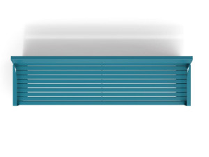 Оцинкованная стальная скамья со спинкой с подлокотниками