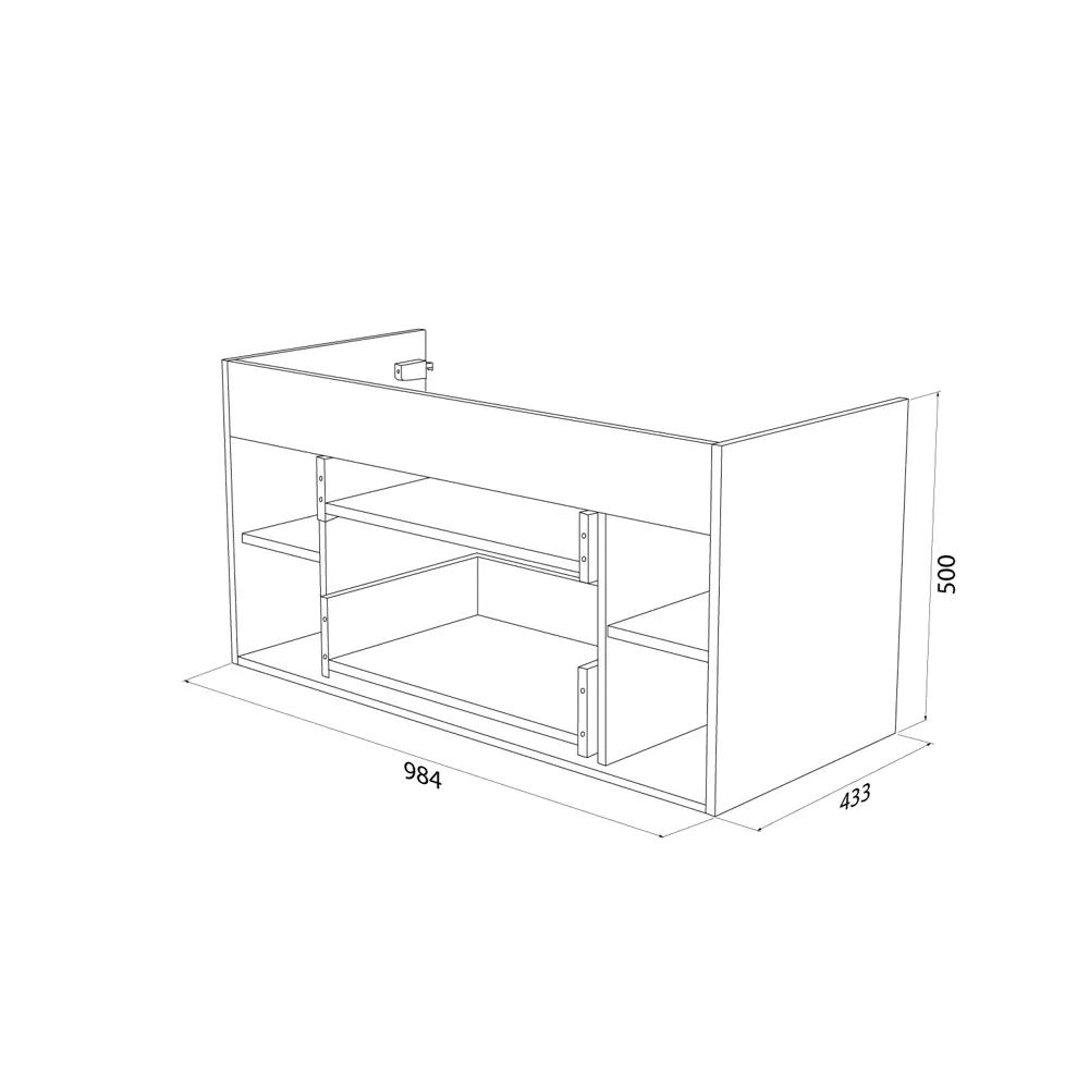 Корпус тумбы подвесной Iddis Lahta LAH10W0i95 50x98.4x43.3 см цвет белый STLM-2077600 - Вид №9