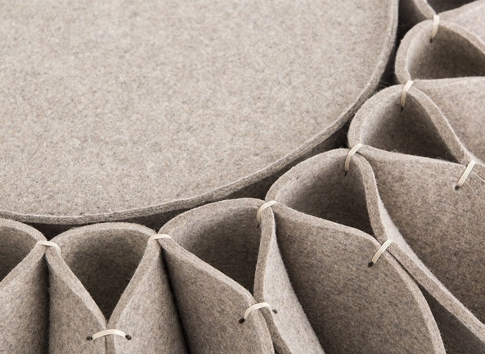 100580 Пуф низкий Grey GAN Ruff Pouf