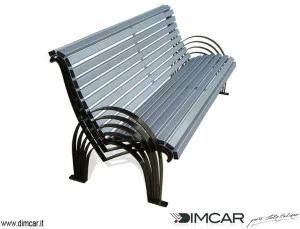 DIMCAR Скамья металлическая с подлокотниками со спинкой  428