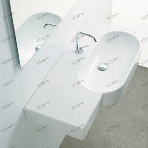 OV125DX101 Подвесная раковина настенная овальная Disegno Ceramica  белая 