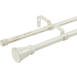 Настенный карниз раздвижной двухрядный Lystel d16/19 мм 160-300 см металл цвет белый 89440702 STLM-2016406