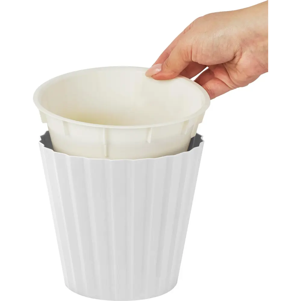 Горшок цветочный Ingreen Sand ø19 h17.7 см v3.3 л пластик белый STLM-2101463 - Вид №2