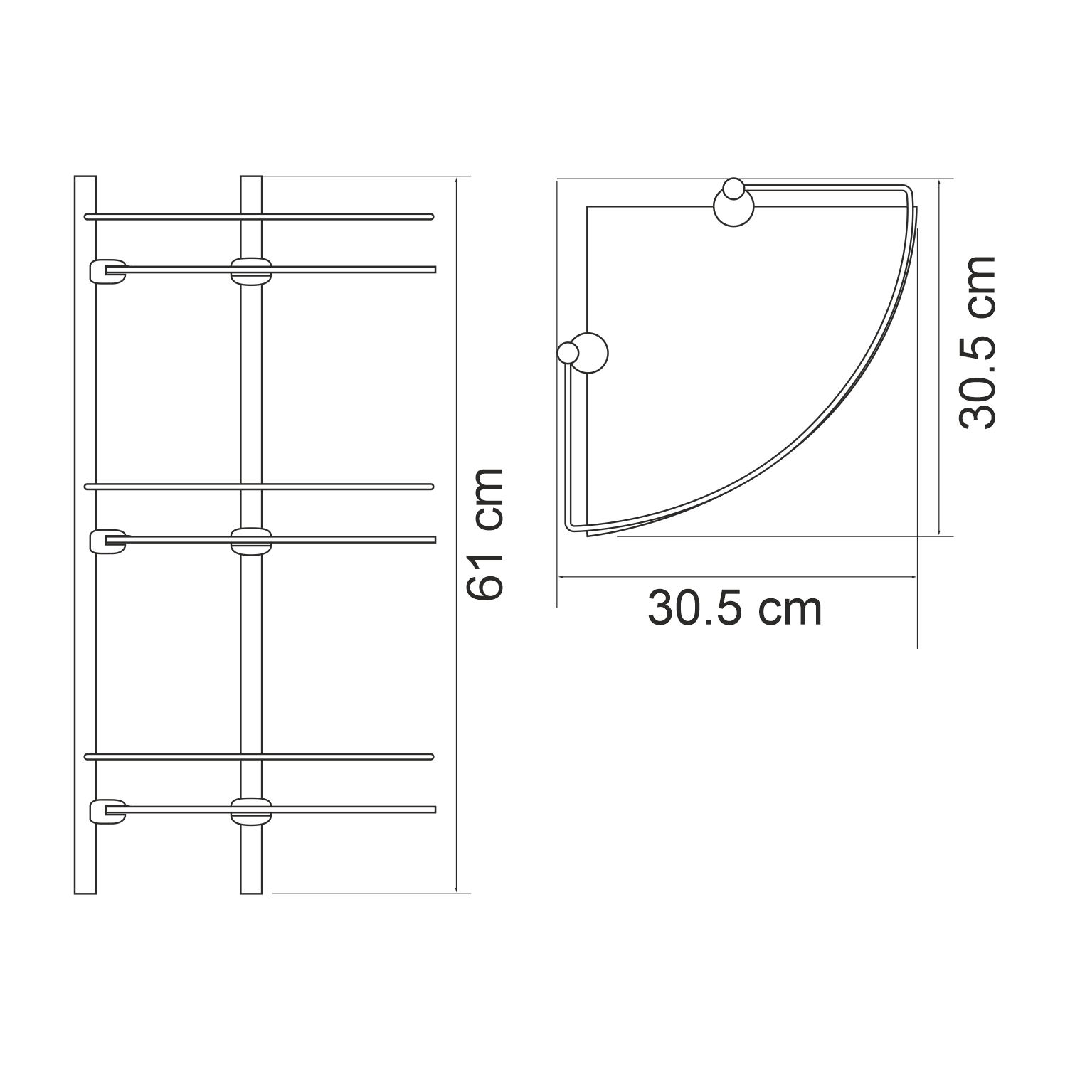 K-3133WHITE Полка стеклянная тройная угловая WasserKRAFT  - Вид №1