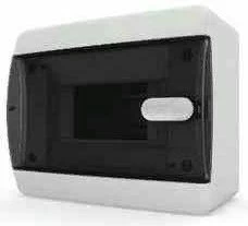 Бокс внешний на 4 модуля Tekfor (черная прозрачная дверь)