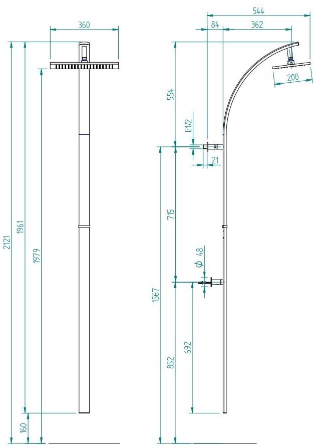 ZAZZERI Настенная душевая стойка с душевой лейкой Moon sun-id-1420768 - Вид №3