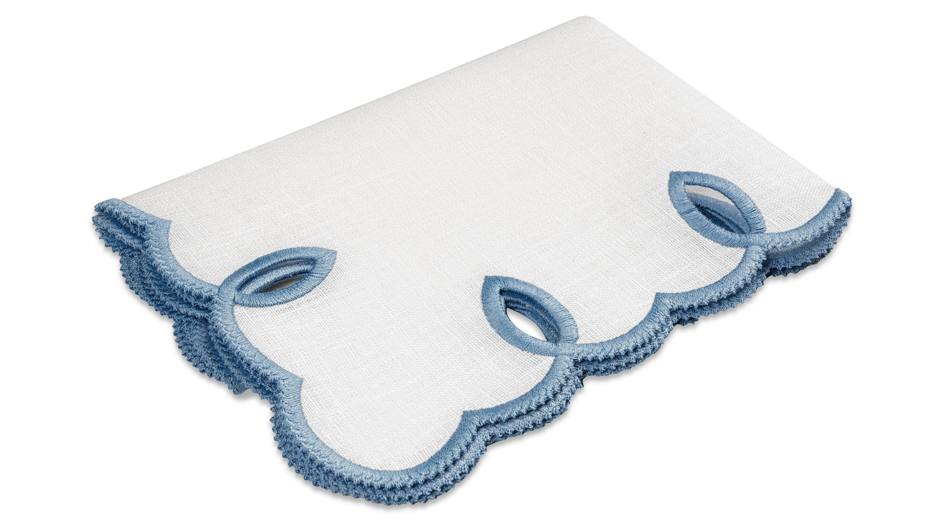 10674765 Truffle Bee Салфетка постановочная Truffle Bee Этрета 43х43см, бело-голубой, лен Ткань  - Вид №1