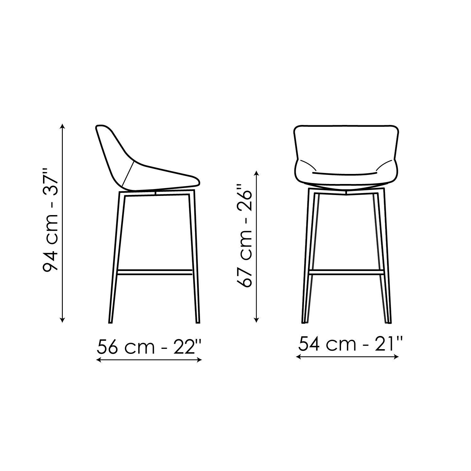 Высокий кожаный стул с подставкой для ног BONALDO Artika ARCH-00079461 - Вид №1