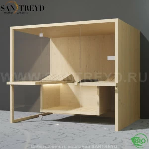 Effegibi AIR BI91100001 Био-сауна. Установка: к стене. Мощность: 12 кВт макс. Размеры: длина 247 см, ширина 182 см. Отделка: осина натуральная.