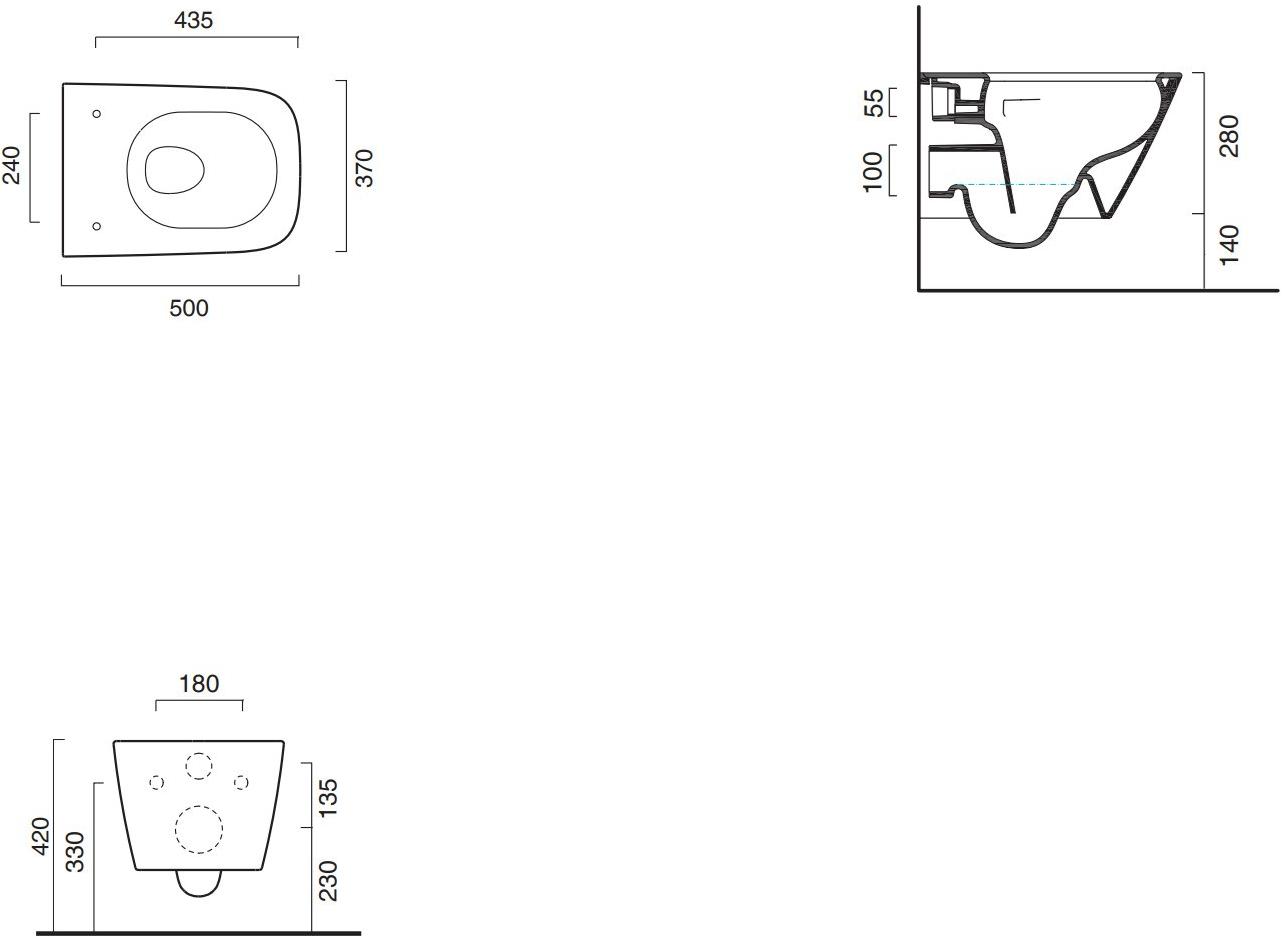Подвесной унитаз настенный Белый CERAMICA CATALANO Green Италия sun-id-1438239 - Вид №7