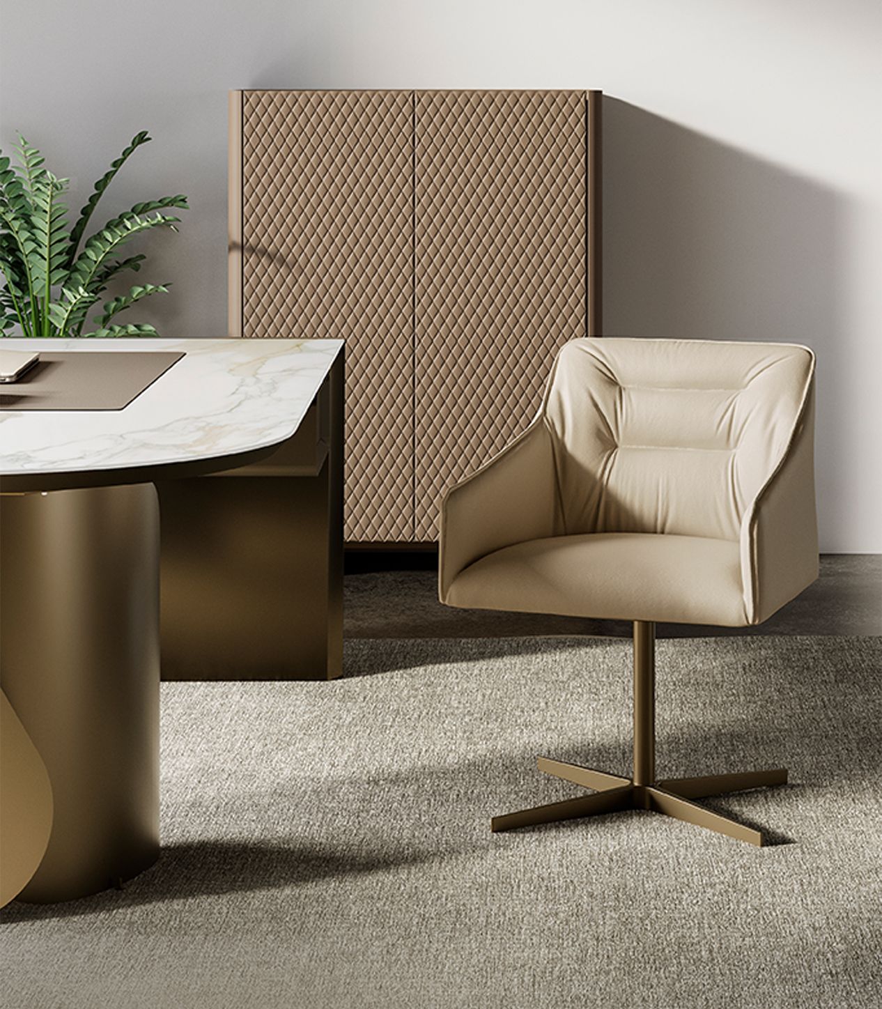 Кожаный спиц поворотный стул EFORMA Kira ARCH-00019311