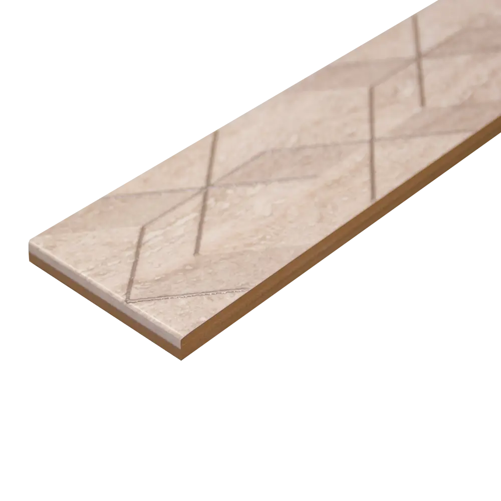 Бордюр настенный Azori Ascoli Diamond 7.5x63 см 0.047 м² камень цвет серый STLM-2020731 - Вид №1