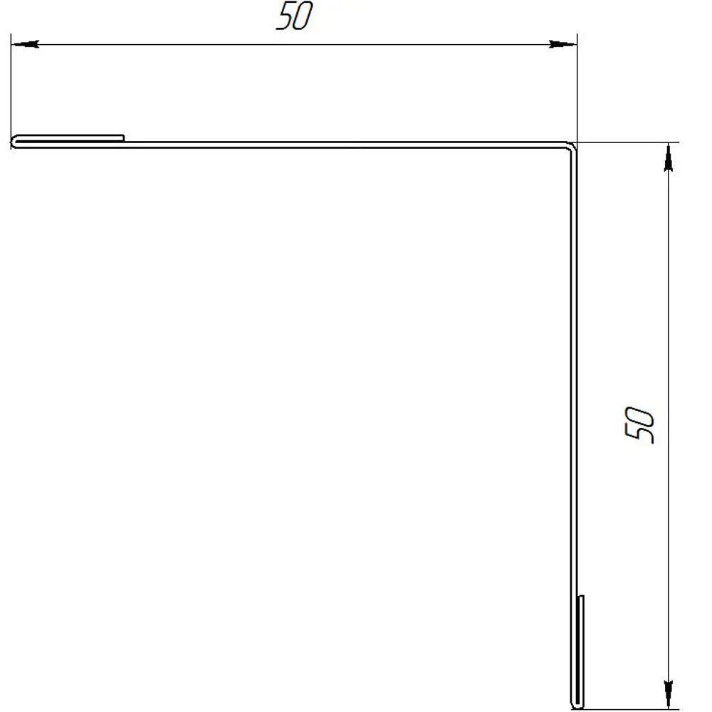 Планка для внутренних углов 50x50 мм 2 м 0.4 мм RAL 3005 красный Santreyd STLM-2033394 - Вид №1