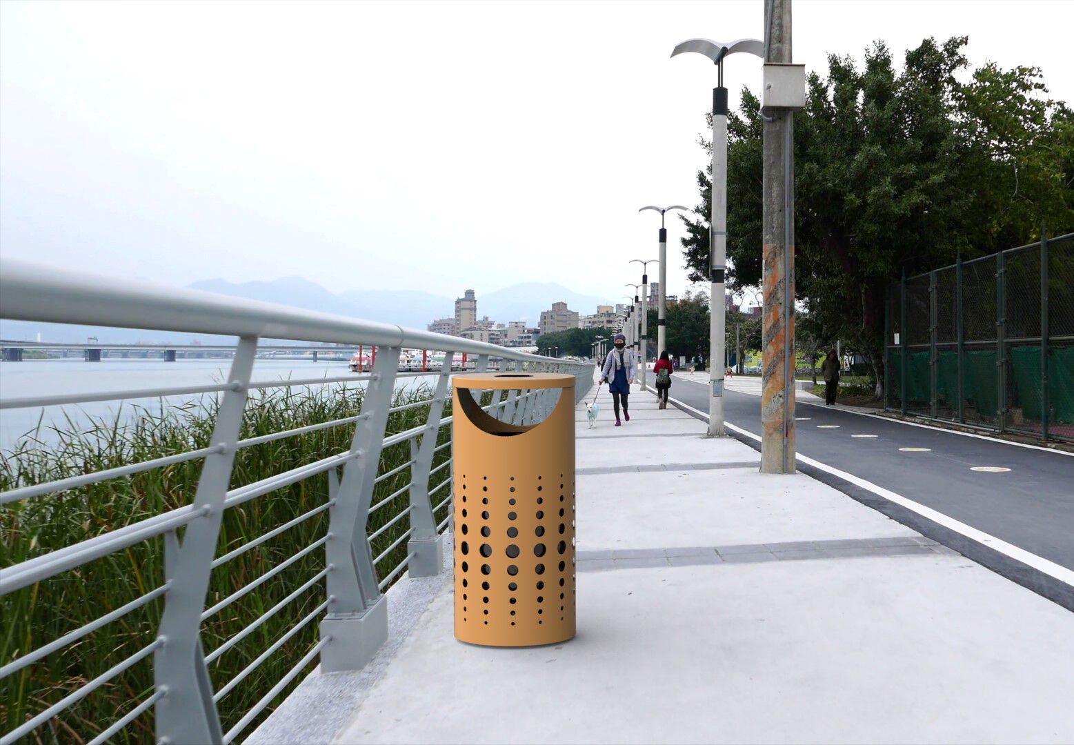 Наружные держатели для мусора из листового металла с крышкой и пепельницей CITYSì SOULE ARCH-00113108 - Вид №2