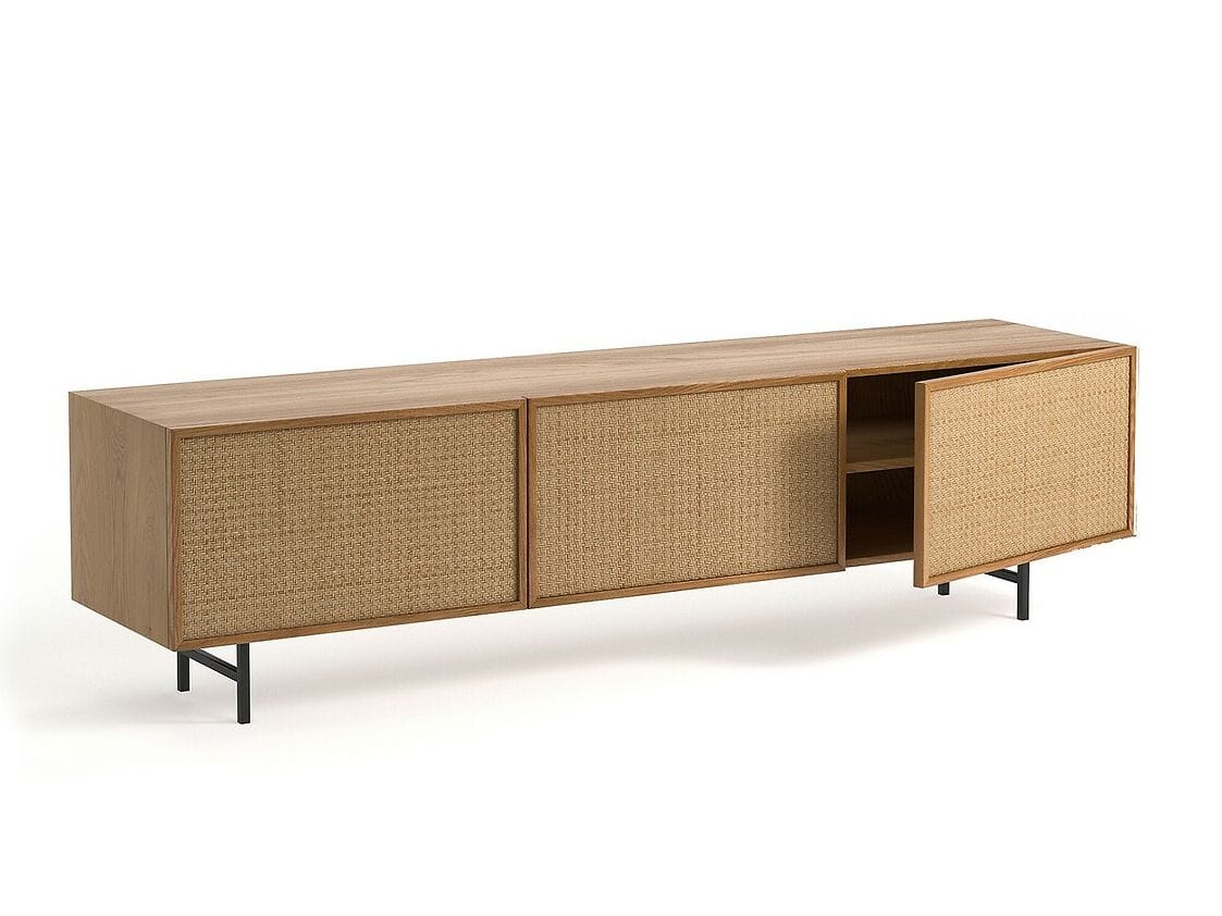 Плетеный и деревянный ТВ-шкаф с распашными дверцами AMPM PLETENICE ARCH-00115121 - Вид №2