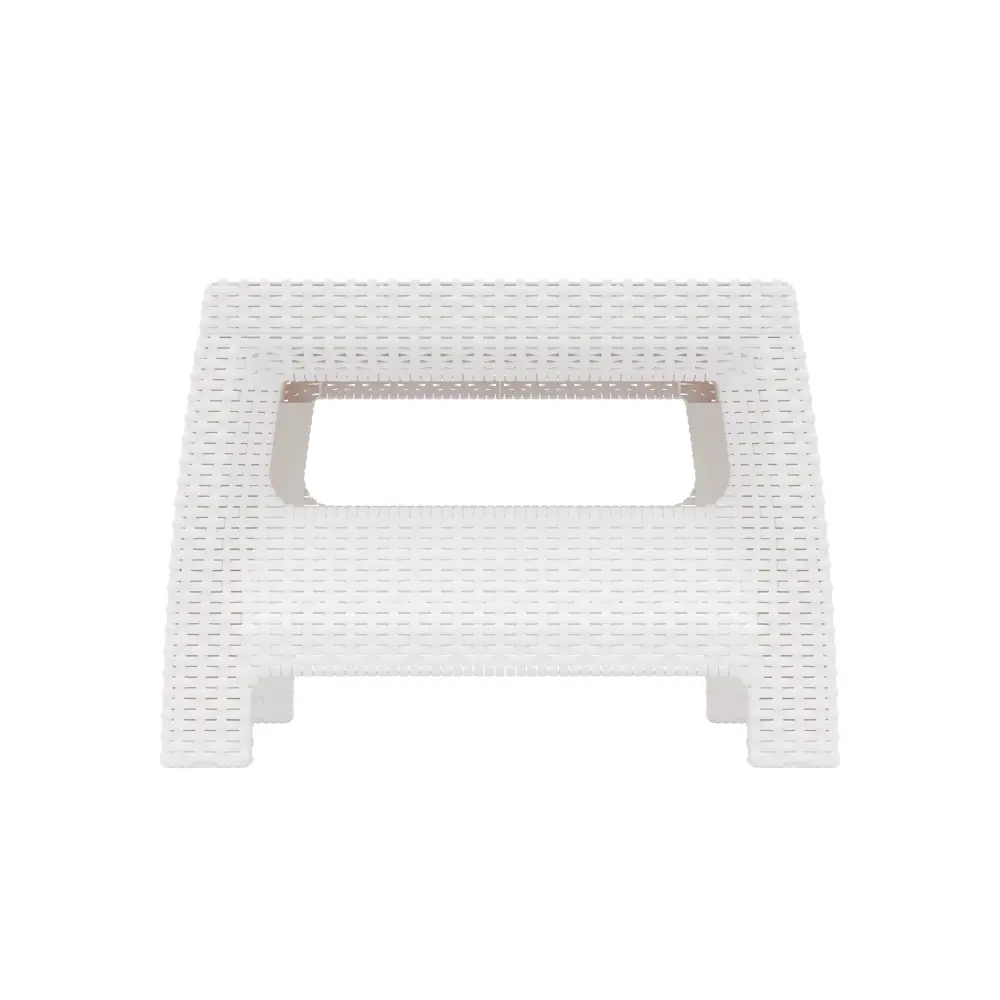 Стол садовый Ротанг-плюс 76.5х57х42 см пластик/ротанг белый Santreyd STLM-2000516 - Вид №3