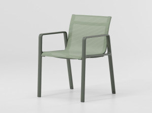 Тканевый штабелируемый садовый стул с подлокотниками