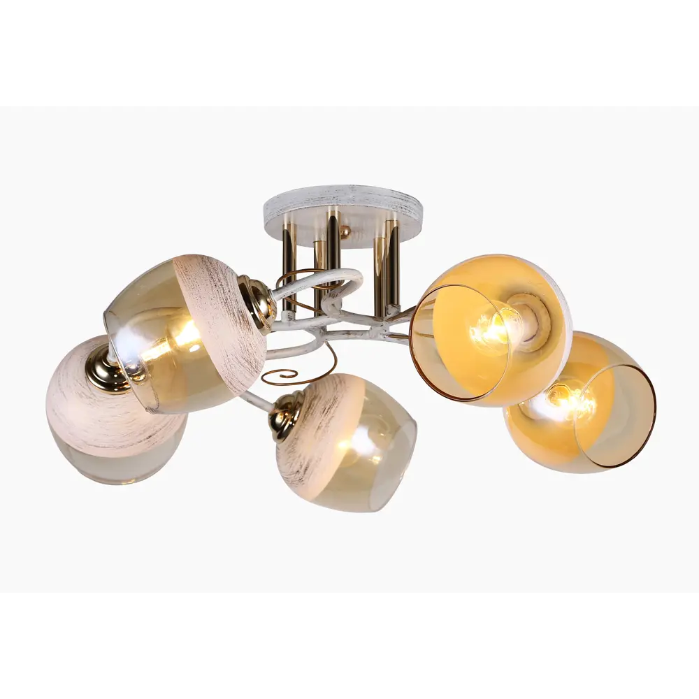 Люстра потолочная Tirzah, 5 ламп, 15 м², цвет белый/прозрачный Toplight STLM-2026520