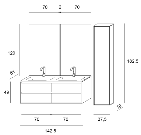 Summit 2.0 – 09 Mastella  Summit 2.0  Комплект мебели для ванной - Вид №5