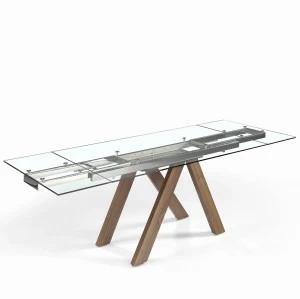 Обеденный стол раздвижной стеклянный 160-240 см DT810 от Angel Cerda ANGEL CERDA  241899 Прозрачный