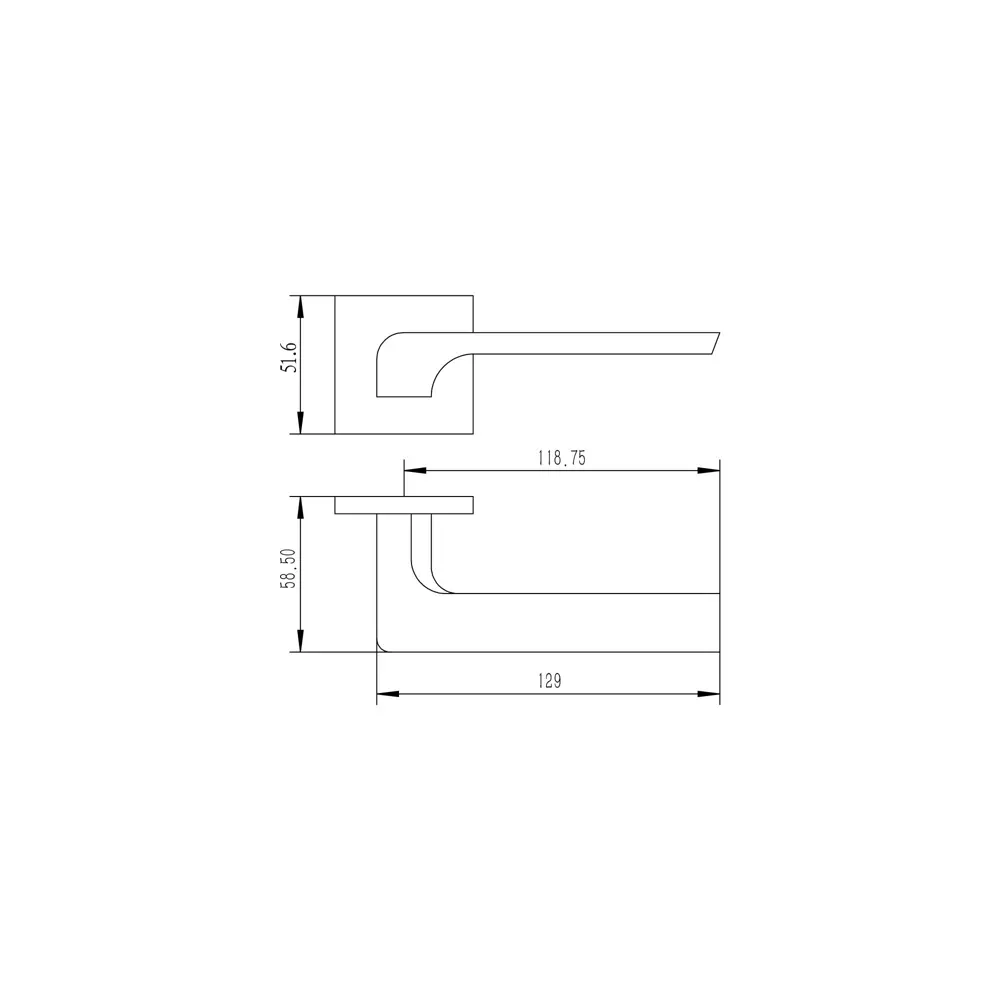 Дверная ручка на розетке KREAFORTA Паудер без запирания цвет хром STLM-2120038 - Вид №4