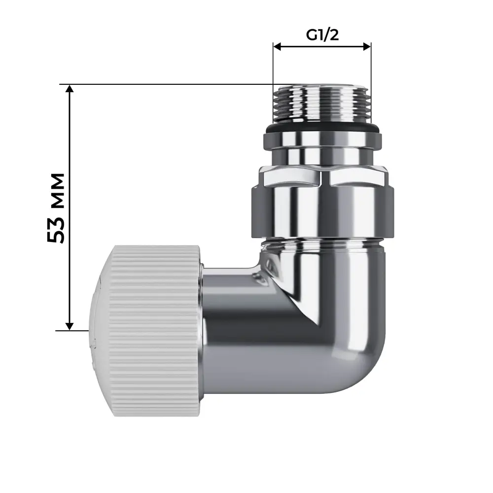 Термостатический комплект для радиатора трехосевой Royal Thermo Design Pro 1/2" латунь цвет хром STLM-2088802 - Вид №4