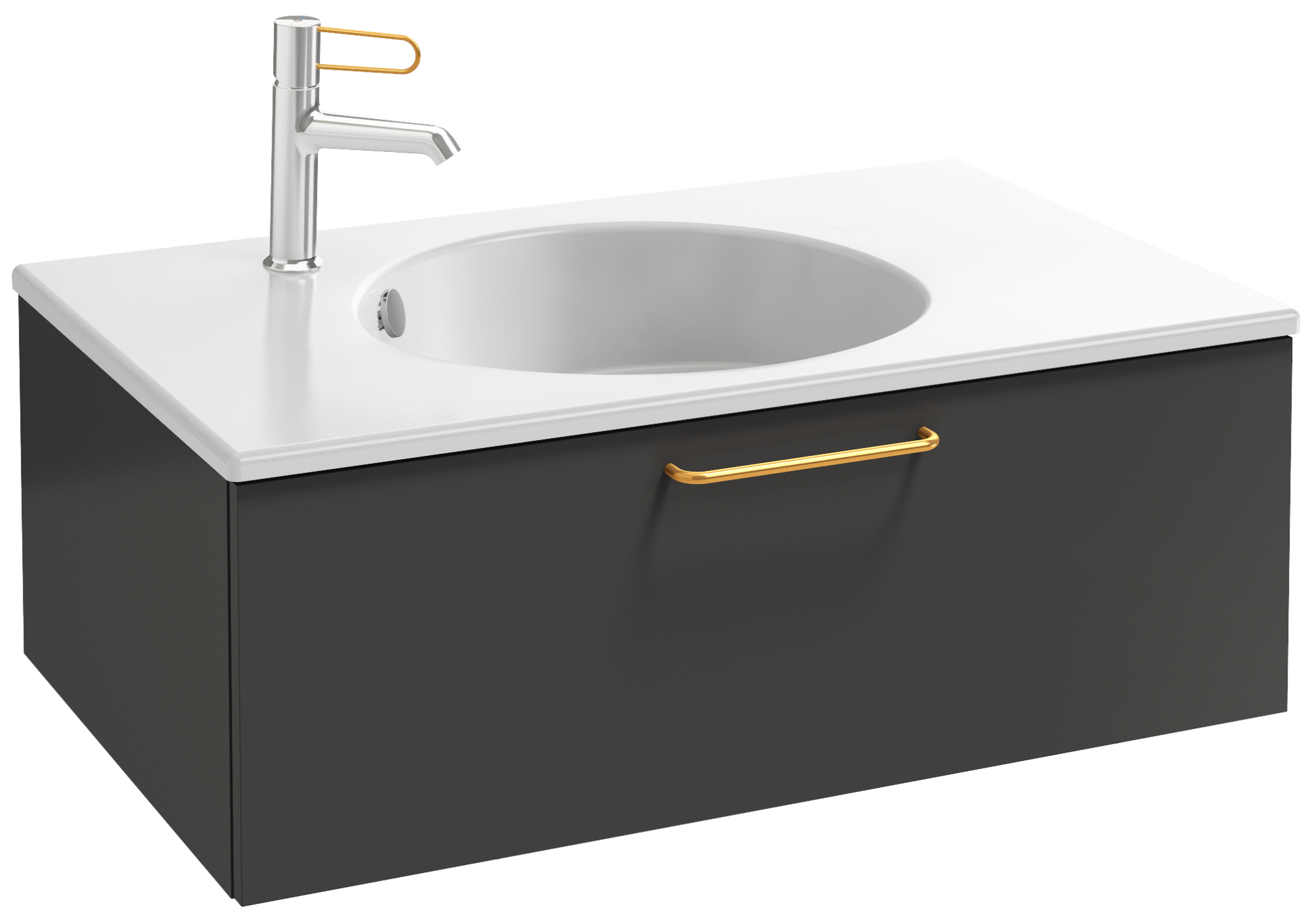 EB2515-R8-G1C Тумба под столешницу 80 см, 1 ящик, золотая ручка JACOB DELAFON ODÉON RIVE GAUCHE ODEON RIVE GAUCHE