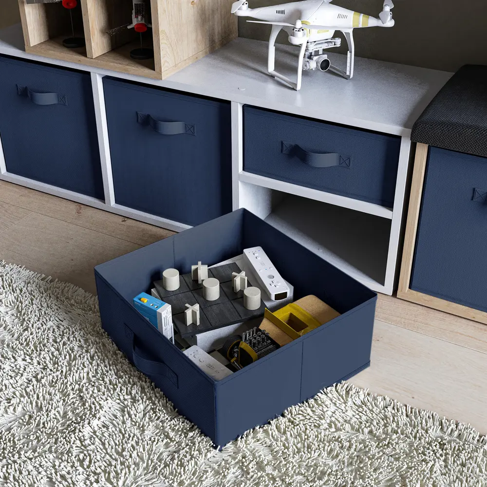 Короб Spaceo KUB Saphir 15x31x31 см 14.4 л полиэстер цвет синий STLM-2106184