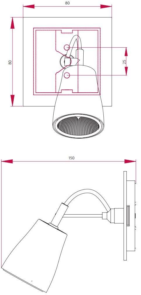Astro Lighting Круглый регулируемый светильник из стали  6004  - Вид №1