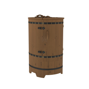 1655 Фитобочка прямая "Стандарт" орех, покрытие тиковым маслом, фурнитура черная Alyarus